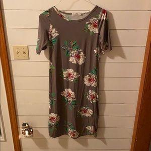 Grey with flowers dress